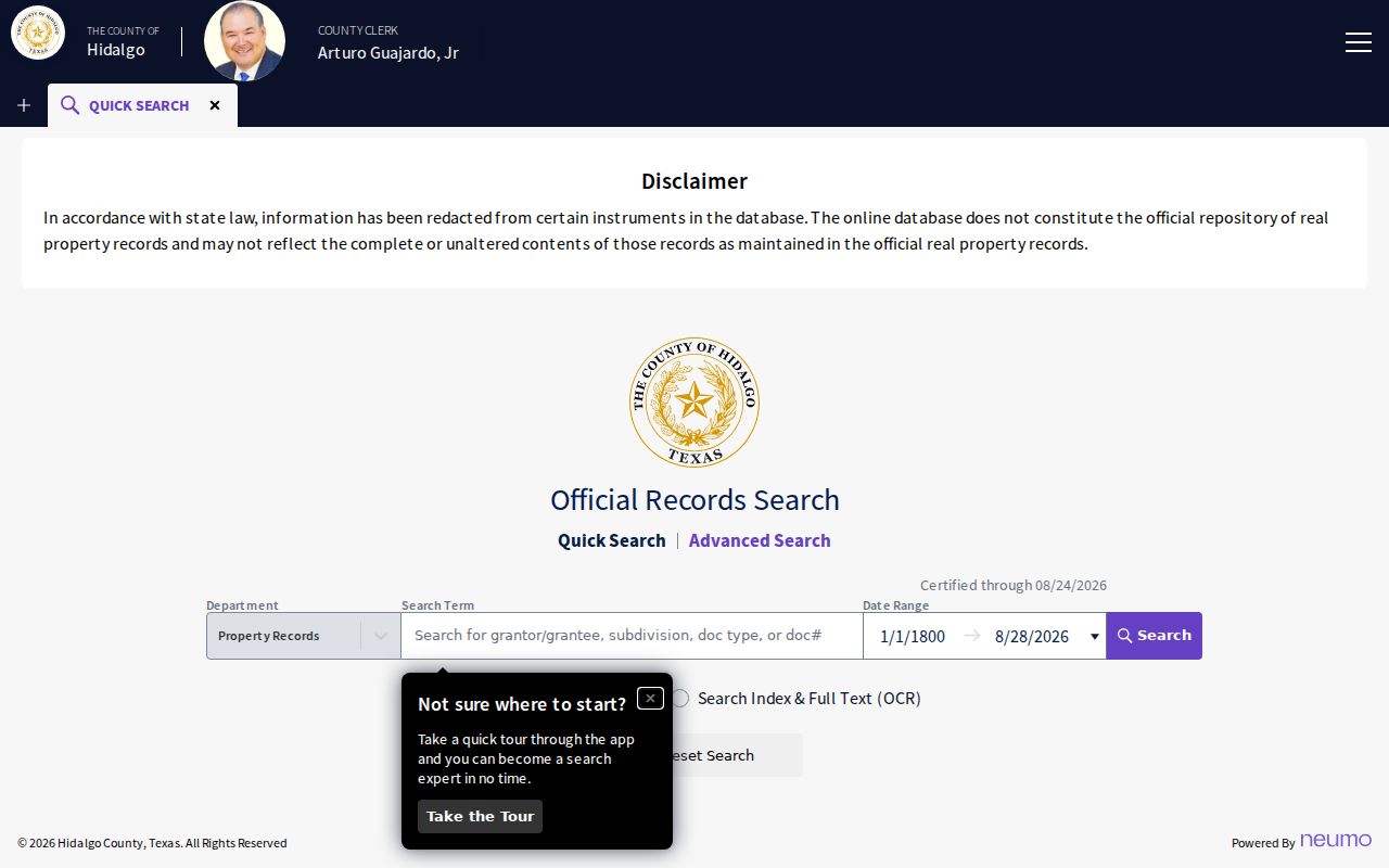 Weslaco residents directory Hidalgo County official deed records search
