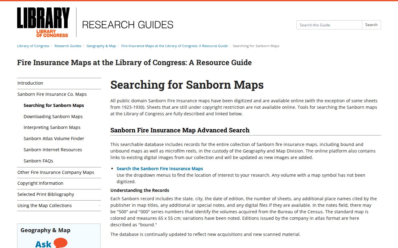 Weslaco previous residents Sanborn map research controls at the Library of Congress